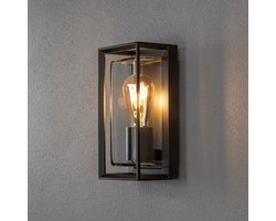 Konstsmide Brindisi Wandlamp Buiten - Bewegingssensor - E27 - IP44 - Zwart