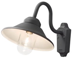 Konstsmide Buiten Wandlamp Vega | Max. 1x 60W E27 | Zwart Aluminium | IP44