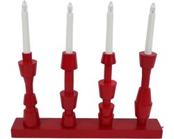 Konstsmide Kandelaar 4lampjes - Rood