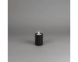 Konstsmide LED Kaars | Soft matzwart | On/off/6u timer | 10x7cm hxb | 2x AA batterij (excl) | Buiten gebruik