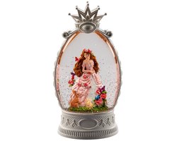 Konstsmide - Sneeuwlantaarn prinses 26.5x13.5cm led antiekwit