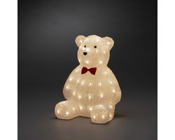 Konstsmide Teddybeer - 3D kerstfiguur - Wit - 38cm hoog - IP44