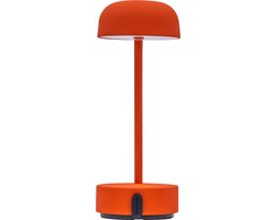 Kooduu Fokus Bureaulamp - Tafellamp - Led lamp - Nachtlamp - Dimbaar - Oplaadbaar - 25,5 cm - Leeslamp - Led Bureaulamp - Oranje - Staal