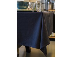 Kook Tafelkleed 140/230 cm Washed Uni Navy