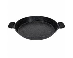 Kookkunst Holland Paella Pan Inductie - Kookpan met Silicone Koude Handgrepen - Ø 40 cm - Inductie Pannen - Gietaluminium - Marmeren Anti-aanbaklaag - PFOA-vrij
