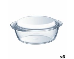Kookpot met Deksel Pyrex Essentials Transparant 2,1 L (3 Stuks)