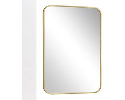 Koonmi 51x71cm Wandspiegel - Badkamerspiegel - Afgeronde hoeken - Gold
