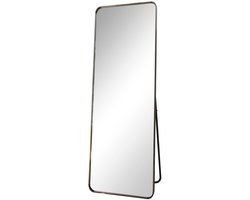 Koonmi - Passpiegel - Spiegel - 150 x 40 cm - Rechthoekige wandspiegel - Moderne minimalistische stijl - Make-upspiegel - Grote spiegel - Zwart