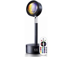 KoopKrachtig - Sunset lamp - Golden hour - TikTok lamp - 16 kleuren - dagdeal van vandaag - Sfeerverlichting - Zonsondergang lamp - Mediteren - Maanlamp