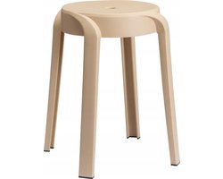 Koopman Beige Kunststof Kruk - 45 cm Hoog, 34 cm Diameter