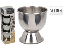 Koopman - Roestvrij Stalen Eierdopjes - Set van 4 - Klassiek - 5,2cm