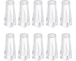 Koordknopen, kunststof koordkwasthangers voor jaloezieën en gordijnen - 10 stuks - transparant - 3,5 x 1,3 x 1,3 cm