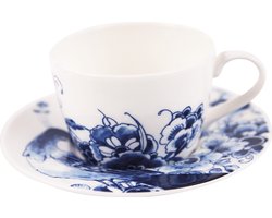 Kop en schotel - 220 ml - Royal Delft - Delfts blauw - cappuccino kop - theekop