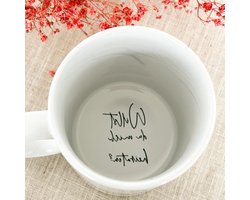 Kop met boodschap - Vergaderen Mok - Bijzondere boodschap - Verrassingseffect - 300 ml - Wit