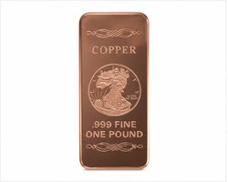 Koper baar Koperstaaf 1 Pound .999 Fine Copper – American Eagle Design – Verzamelbaar Koperblok – Cadeau voor Verzamelaars
