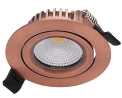 Koper LED inbouwspot - dimbare spot 5W - 1 stuk - warm tot zeer warm licht 2000K-3000K