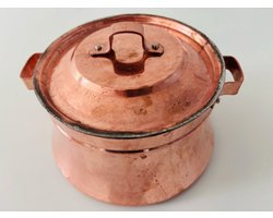 Koper Pan - 3 liter Pan met Deksel Koper