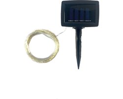koperdraad verlichting van WDMT™ | 16,5 meter | 150 LED lampjes op zonne-energie | Solar verlichting | Zonnepaneel tuinverlichting | Draadloos | inclusief oplaadbare batterijen | Wit licht