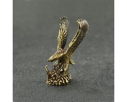 Koperen Adelaar Standbeeld - Messing Beeldje Ornament - Bureau Decoratie - Fijne Vakmanschap Details - 50 Grams - Koperkleurig