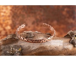 Koperen armband gevlochten 8 mm