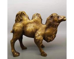 Koperen Camel Beeld - Decoratie Figuur - Woonkamer Decoratie - Handgemaakt Ambacht - 13x15CM - Koperkleurig