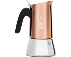 Koperen espressomachine voor 6 kopjes - Nieuwe Venus met melkstomer