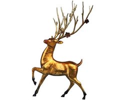 Koperen Herten Sculptuur - Bronzen Beeldje - Woonkamer Decoratie - Pure Koperen Ambacht - 390x250x200mm - Goud Brons
