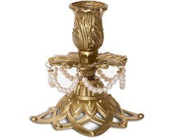 Koperen Kandelaars - Kaarshouders Messing - Romantische Sfeer - Vintage Design - 47 & 91 inch - Goudkleurig