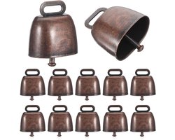 Koperen Klokken Set van 12 Stuks - Kleine Bronzen Klokken voor Paarden, Schapen en Decoratie voor Kerst en Huis