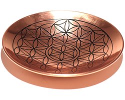 Koperen offerschaal / Smudge Plate - Levensbloem