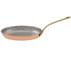 Koperen pan, koekenpan koper - klein, ovaal