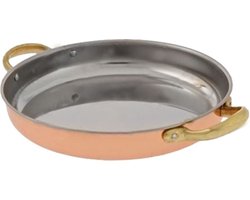 Koperen pan met handvatten, 20 cm