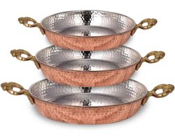 Koperen Pan - Set van 3 - 14,5/16/18cm