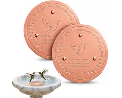 Koperen Schijf voor Vogelbad - 2 Stuks - 10cm - 99.9% Puur Koper - Natuurlijke Waterzuivering - Voorkomt Algen - Veilig voor Vogels