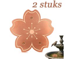 Koperen Schijf voor Vogelbad - 2 stuks - Kersenbloesem Vorm - Vogelbad Schijf - Koperen Decoratie - Vogels Aantrekken - voor Tuin Vogelbaden - 10cm