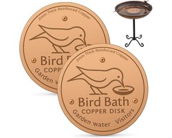 Koperen Schijf voor Vogelbaden - 2 Stuks - 10cm - Vogelbad Reiniger - Koperen Decoratie - Vogels Aantrekken - Voorkomt Algen - voor Tuin Vogelbaden