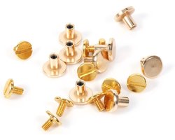 Koperen Schroefnagels voor Leer, 5mm, 6.5mm en 8mm - Ideaal voor Handwerk en Leerbewerking