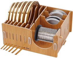 Koperfolie Dispenser voor Glaswerk en Washi Tape, Gouden Opbergdoos voor DIY Ambachten - Kunst Gereedschap Organizer, 16,5 x .