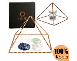 Kopero Koperen Piramide Energizer - Koperen Pyramide - Pyramid Energizer - Energetische zuivering & Balans - Hangemaakt - 23,56 cm - 100% koper