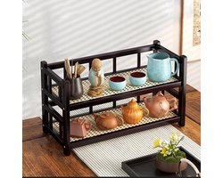 Kopjes Organizer - Koffie Station - Aanrecht Opbergen - Gevlochten Rotan Design