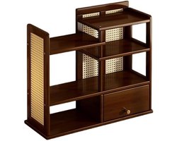 Kopjesstandaard - Theekophouder Mokhouder - Bureau Organisatie - Vintage Bamboe Rotan - 50 x 16 x 52 cm - Bruin