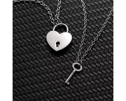 Koppelketting Set – 2 Delige Love Lock & Sleutel Kettingen met Hart Hanger | Roestvrij Staal Sieraad voor Vriend en Vriendin | Romantisch Cadeau Mannen & Vrouwen | Matching Kettingen voor Koppels