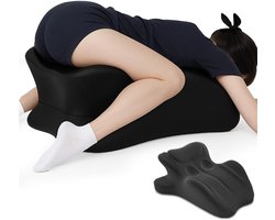 Koppelskussen - Buikligkussen - Liggend kussen - Koppelsheupkussen - 27° lift - Biedt onmiddellijke intieme ondersteuning en rugondersteuning - 59×46×24CM - Sekshulpmiddel - Vruchtbaarheidskussen - Geschikt voor de meeste posities - Zwart