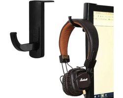 Koptelefoon Houder | Headset Houder | Standaard | Monitor Houder | Zelfklevend | ZWART