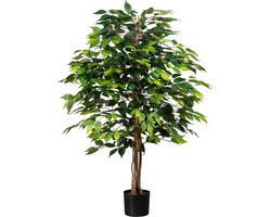 Kopu® Kunstplant Ficus Benjamina 120 cm in zwarte pot - 1260 bladeren