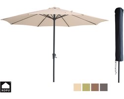 Kopu® Madrid 350 cm Grote Parasol Rond met Beschermhoes - Creme
