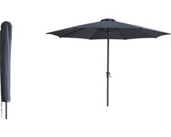 Kopu® Madrid 350 cm Grote Parasol Rond met Beschermhoes - Grijs