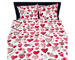 Kora Beddengoed 160x200cm met Hartjes - Nederlands Product