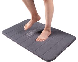Koraal fleece tapijt - Absorberende deurmat voor in de badkamer - Katoenen voetmat voor in huis - Ultrazachte antislip badmat - Accessoires voor woondecoratie - Wasbaar - Geschikt voor slaapkamer, badkamer, keuken - Grijs