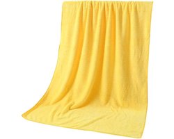 Koralen fluwelen handdoek - Gezichtsdoek Badhanddoek - Water absorberen - Zacht en glad - 75x35cm - Geel